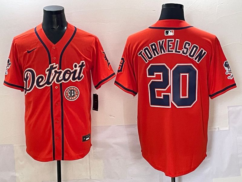 Men 2025 Detroit Tigers #20 Torkelson Orange Nike MLB Jersey style 07